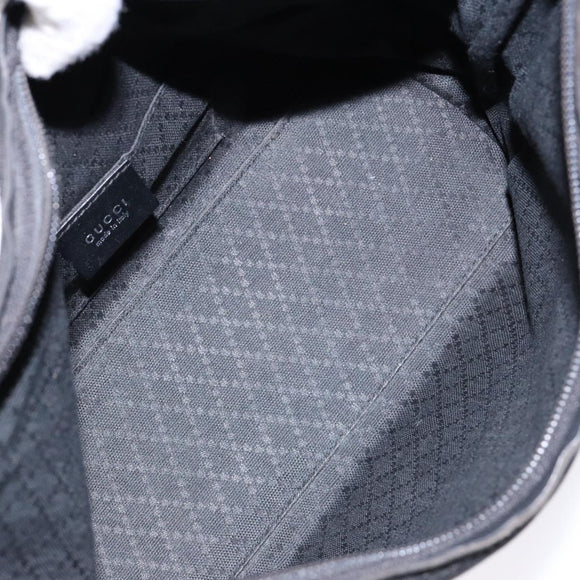 GUCCI Shoulder Bag Canvas Black Silver 000 0602 Auth ep9962