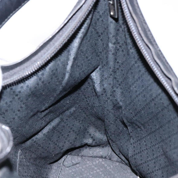 GUCCI Shoulder Bag Canvas Black Silver 000 0602 Auth ep9962
