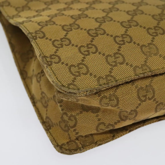 GUCCI GG Canvas Shoulder Bag Beige Gold Auth ep9963