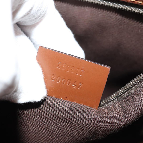 GUCCI GG Canvas Shoulder Bag Beige Gold Auth ep9963