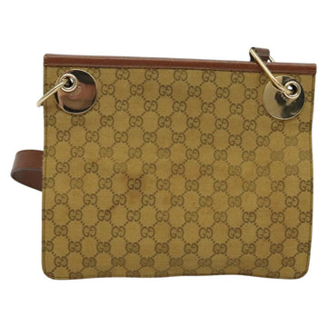 GUCCI GG Canvas Shoulder Bag Beige Gold Auth ep9963 - 0