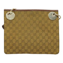 GUCCI GG Canvas Shoulder Bag Beige Gold Auth ep9963-3