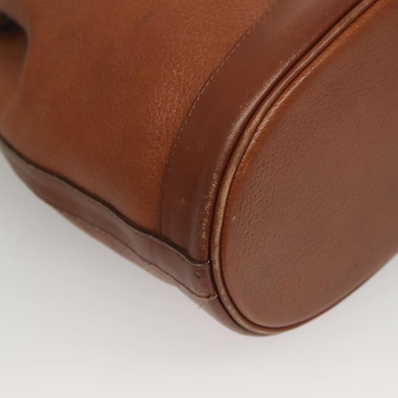 Burberrys Shoulder Bag Leather Brown Gold Auth ep9966