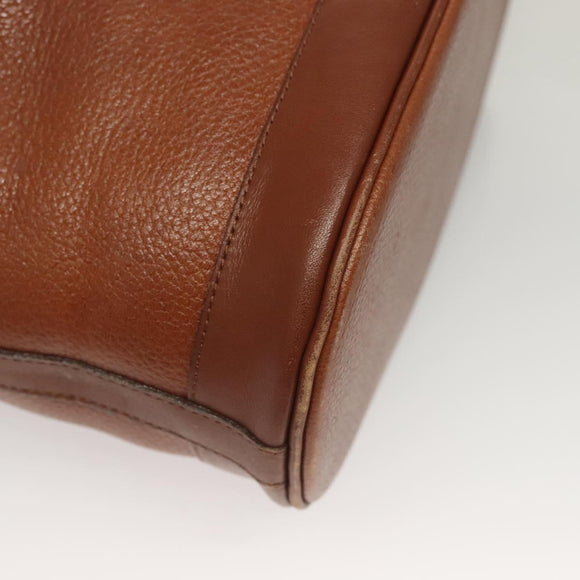 Burberrys Shoulder Bag Leather Brown Gold Auth ep9966