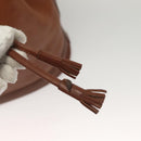 Burberrys Shoulder Bag Leather Brown Gold Auth ep9966-10