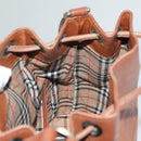 Burberrys Shoulder Bag Leather Brown Gold Auth ep9966-18