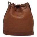 Burberrys Shoulder Bag Leather Brown Gold Auth ep9966-13