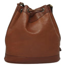 Burberrys Shoulder Bag Leather Brown Gold Auth ep9966-2