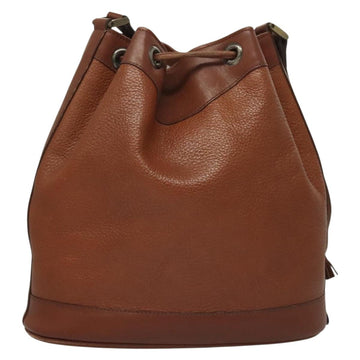 Burberrys Shoulder Bag Leather Brown Gold Auth ep9966 - 0