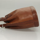 Burberrys Shoulder Bag Leather Brown Gold Auth ep9966-4