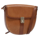 Burberrys Shoulder Bag Leather Brown Gold Auth ep9972-1