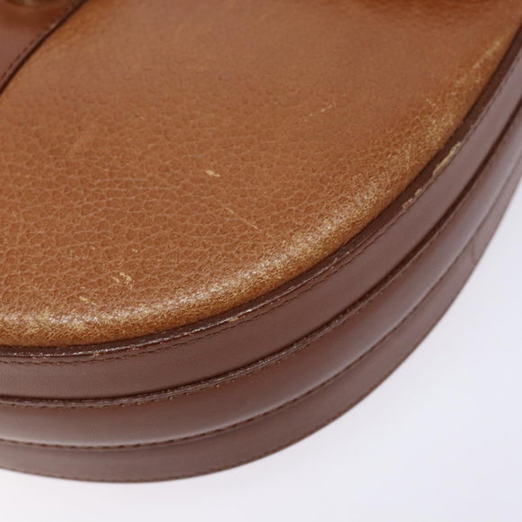 Burberrys Shoulder Bag Leather Brown Gold Auth ep9972