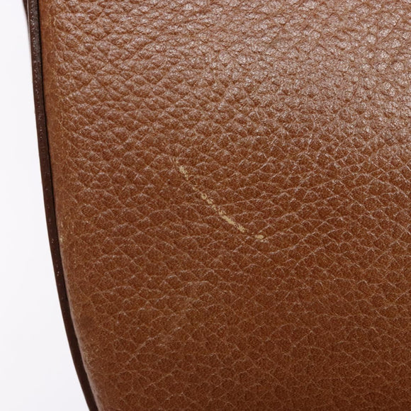 Burberrys Shoulder Bag Leather Brown Gold Auth ep9972