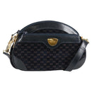 GUCCI Micro GG Canvas Shoulder Bag Suede Navy Gold 001 261 0932 Auth ep9973-1