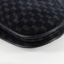 GUCCI Micro GG Canvas Shoulder Bag Suede Navy Gold 001 261 0932 Auth ep9973-16