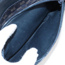 GUCCI Micro GG Canvas Shoulder Bag Suede Navy Gold 001 261 0932 Auth ep9973-11