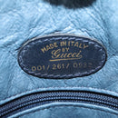 GUCCI Micro GG Canvas Shoulder Bag Suede Navy Gold 001 261 0932 Auth ep9973-12