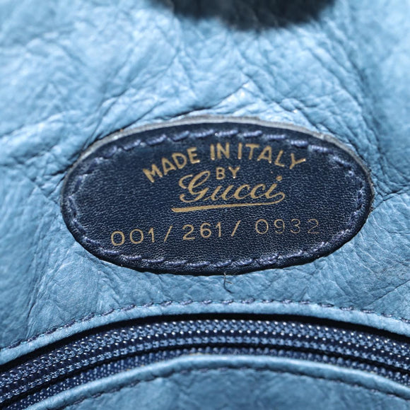 GUCCI Micro GG Canvas Shoulder Bag Suede Navy Gold 001 261 0932 Auth ep9973