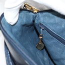 GUCCI Micro GG Canvas Shoulder Bag Suede Navy Gold 001 261 0932 Auth ep9973-21