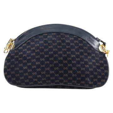 GUCCI Micro GG Canvas Shoulder Bag Suede Navy Gold 001 261 0932 Auth ep9973 - 0