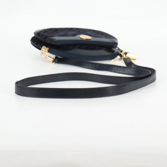 GUCCI Micro GG Canvas Shoulder Bag Suede Navy Gold 001 261 0932 Auth ep9973