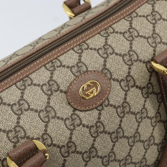GUCCI GG Supreme Hand Bag PVC Beige Gold 001 39 6842 Auth ep9977