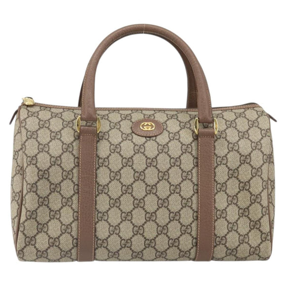 GUCCI GG Supreme Hand Bag PVC Beige Gold 001 39 6842 Auth ep9977