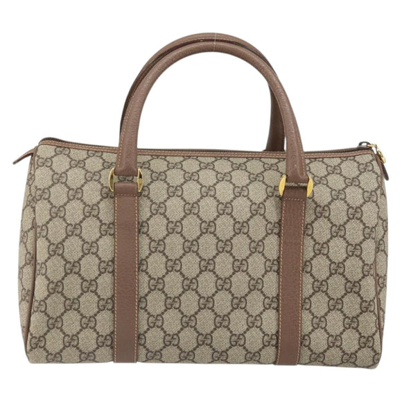 GUCCI GG Supreme Hand Bag PVC Beige Gold 001 39 6842 Auth ep9977