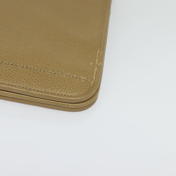 Christian Dior Chain Shoulder Bag Leather Beige Gold Auth ep9978