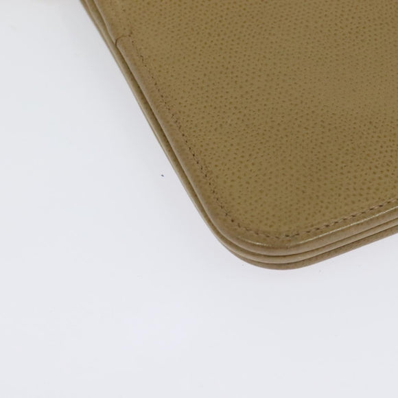 Christian Dior Chain Shoulder Bag Leather Beige Gold Auth ep9978