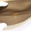 Christian Dior Chain Shoulder Bag Leather Beige Gold Auth ep9978-11