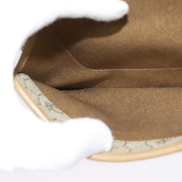 Christian Dior Chain Shoulder Bag Leather Beige Gold Auth ep9978