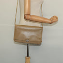 Christian Dior Chain Shoulder Bag Leather Beige Gold Auth ep9978-22
