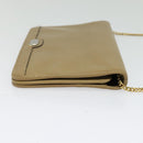 Christian Dior Chain Shoulder Bag Leather Beige Gold Auth ep9978-4