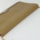 Christian Dior Chain Shoulder Bag Leather Beige Gold Auth ep9978-6