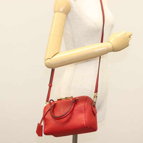 LOUIS VUITTON Empreinte Speedy Bandouliere 20 Hand Bag Red M42395 LV Auth ep9983