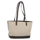 CELINE C Macadam Canvas Tote Bag Gold White Auth ep9987-1