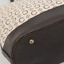 CELINE C Macadam Canvas Tote Bag Gold White Auth ep9987-9
