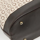 CELINE C Macadam Canvas Tote Bag Gold White Auth ep9987-16