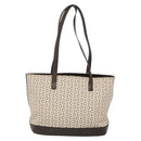 CELINE C Macadam Canvas Tote Bag Gold White Auth ep9987-13