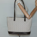CELINE C Macadam Canvas Tote Bag Gold White Auth ep9987-22