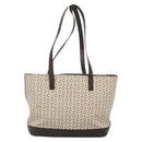 CELINE C Macadam Canvas Tote Bag Gold White Auth ep9987-2