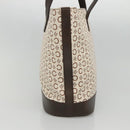 CELINE C Macadam Canvas Tote Bag Gold White Auth ep9987-3
