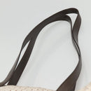 CELINE C Macadam Canvas Tote Bag Gold White Auth ep9987-8