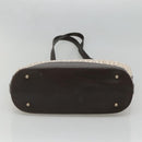 CELINE C Macadam Canvas Tote Bag Gold White Auth ep9987-5