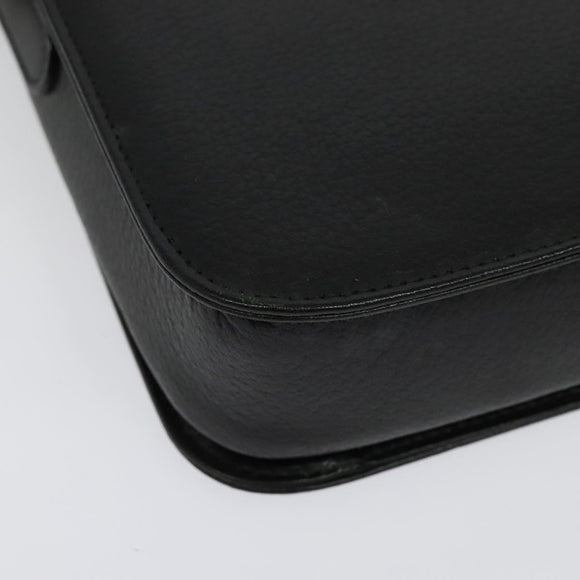 Burberrys Shoulder Bag Leather Black Gold Auth ep9991