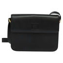 Burberrys Shoulder Bag Leather Black Gold Auth ep9991-13