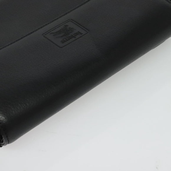 Burberrys Shoulder Bag Leather Black Gold Auth ep9991