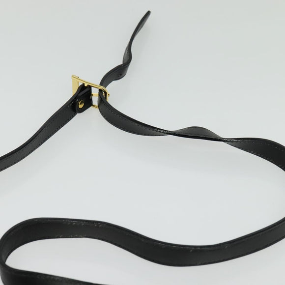 Burberrys Shoulder Bag Leather Black Gold Auth ep9991