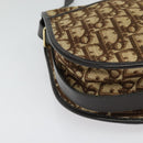 Christian Dior Trotter Canvas Shoulder Bag Brown Gold Auth ep9994-14
